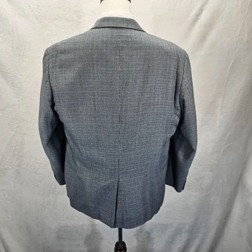 Lauren Ralph Lauren Houndstooth Sport Coat Blazer Mens Size 44R 2 Button EUC‎